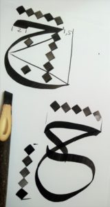écrire lettres jim ha et kha en calligraphie arabe